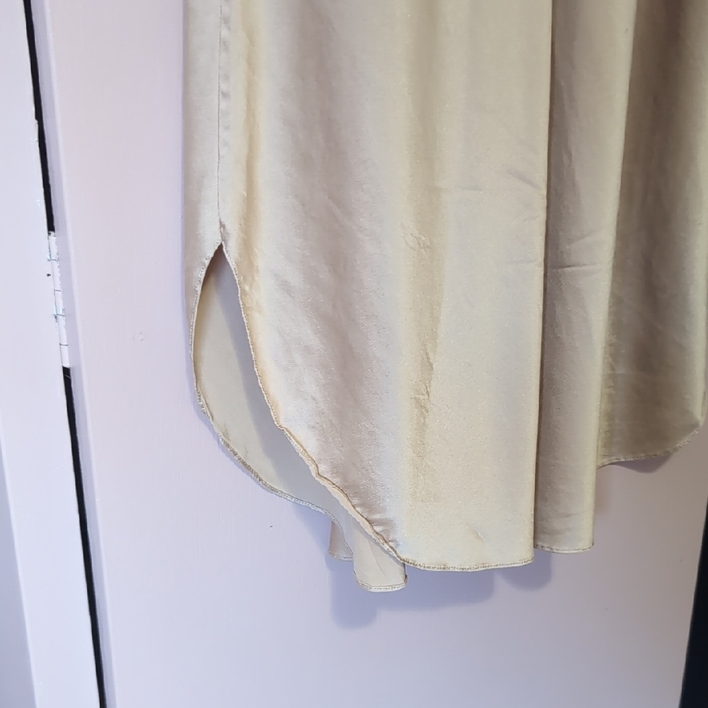 New Pentagram Silk Slip Dress - Neutral Beige - Picture 3 of 4